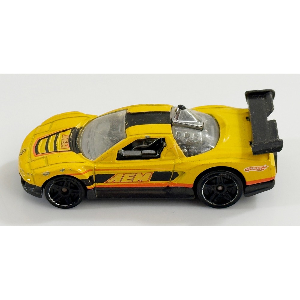 Hot Wheels Acura NSX Kids 1:64 Yellow AEM Racing Diecast Toy Car